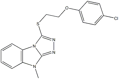 3-{[2-(4-chlorophenoxy)ethyl]sulfanyl}-9-methyl-9H-[1,2,4]triazolo[4,3-a]benzimidazole 结构式