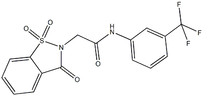 2-(1,1-dioxido-3-oxo-1,2-benzisothiazol-2(3H)-yl)-N-[3-(trifluoromethyl)phenyl]acetamide 结构式