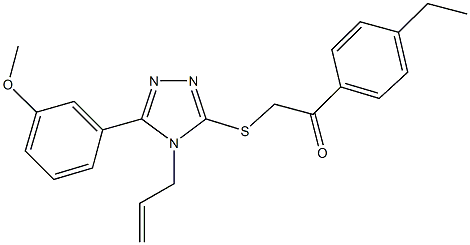 2-{[4-allyl-5-(3-methoxyphenyl)-4H-1,2,4-triazol-3-yl]sulfanyl}-1-(4-ethylphenyl)ethanone 结构式
