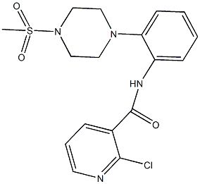 2-chloro-N-{2-[4-(methylsulfonyl)-1-piperazinyl]phenyl}nicotinamide 结构式