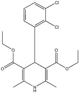 diethyl 4-(2,3-dichlorophenyl)-2,6-dimethyl-1,4-dihydro-3,5-pyridinedicarboxylate 结构式