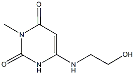 6-[(2-hydroxyethyl)amino]-3-methylpyrimidine-2,4(1H,3H)-dione 结构式