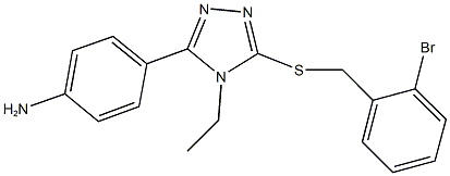 4-{5-[(2-bromobenzyl)sulfanyl]-4-ethyl-4H-1,2,4-triazol-3-yl}phenylamine 结构式