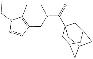 N-[(1-ethyl-5-methyl-1H-pyrazol-4-yl)methyl]-N-methyl-1-adamantanecarboxamide 结构式