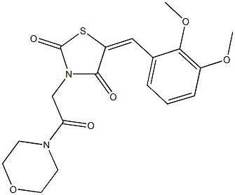 5-(2,3-dimethoxybenzylidene)-3-[2-(4-morpholinyl)-2-oxoethyl]-1,3-thiazolidine-2,4-dione 结构式