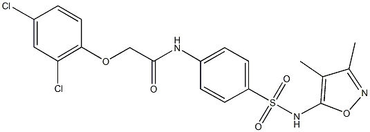 2-(2,4-dichlorophenoxy)-N-(4-{[(3,4-dimethylisoxazol-5-yl)amino]sulfonyl}phenyl)acetamide 结构式