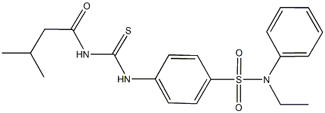 N-ethyl-4-({[(3-methylbutanoyl)amino]carbothioyl}amino)-N-phenylbenzenesulfonamide 结构式