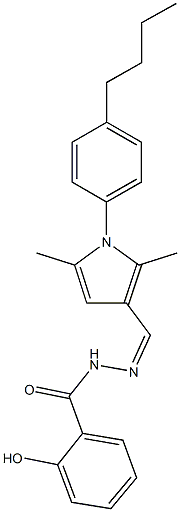 N'-{[1-(4-butylphenyl)-2,5-dimethyl-1H-pyrrol-3-yl]methylene}-2-hydroxybenzohydrazide 结构式