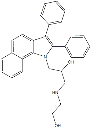 1-(2,3-diphenyl-1H-benzo[g]indol-1-yl)-3-[(2-hydroxyethyl)amino]-2-propanol 结构式