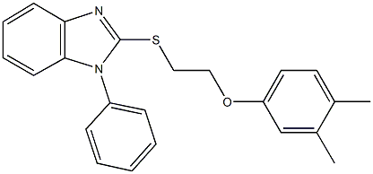 3,4-dimethylphenyl 2-[(1-phenyl-1H-benzimidazol-2-yl)sulfanyl]ethyl ether 结构式