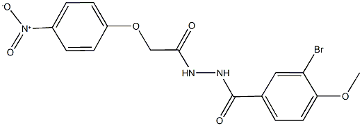 3-bromo-N'-({4-nitrophenoxy}acetyl)-4-methoxybenzohydrazide 结构式