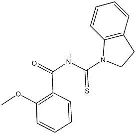 N-(2,3-dihydro-1H-indol-1-ylcarbothioyl)-2-methoxybenzamide 结构式