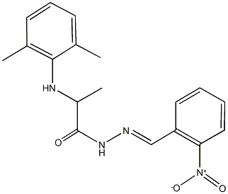 2-(2,6-dimethylanilino)-N'-{2-nitrobenzylidene}propanohydrazide 结构式