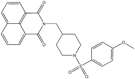 2-[(1-{[4-(methyloxy)phenyl]sulfonyl}piperidin-4-yl)methyl]-1H-benzo[de]isoquinoline-1,3(2H)-dione 结构式