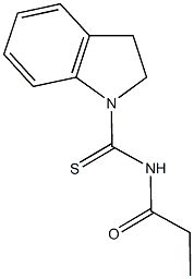 N-(2,3-dihydro-1H-indol-1-ylcarbothioyl)propanamide 结构式