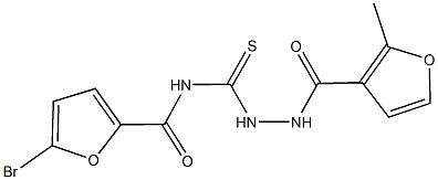 5-bromo-N-{[2-(2-methyl-3-furoyl)hydrazino]carbothioyl}-2-furamide 结构式
