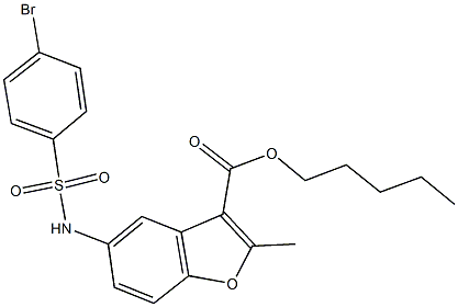 pentyl 5-{[(4-bromophenyl)sulfonyl]amino}-2-methyl-1-benzofuran-3-carboxylate 结构式