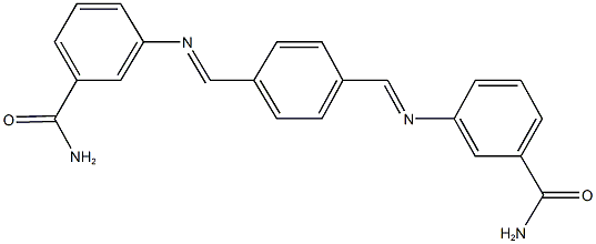 3-{[4-({[3-(aminocarbonyl)phenyl]imino}methyl)benzylidene]amino}benzamide 结构式