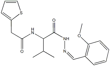 N-(1-{[2-(2-methoxybenzylidene)hydrazino]carbonyl}-2-methylpropyl)-2-thien-2-ylacetamide 结构式