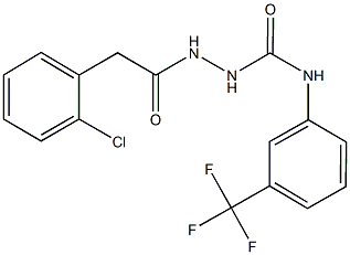 2-[(2-chlorophenyl)acetyl]-N-[3-(trifluoromethyl)phenyl]hydrazinecarboxamide 结构式