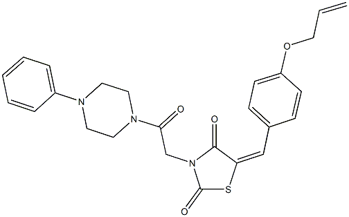 5-[4-(allyloxy)benzylidene]-3-[2-oxo-2-(4-phenylpiperazin-1-yl)ethyl]-1,3-thiazolidine-2,4-dione 结构式