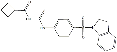 N-(cyclobutylcarbonyl)-N'-[4-(2,3-dihydro-1H-indol-1-ylsulfonyl)phenyl]thiourea 结构式