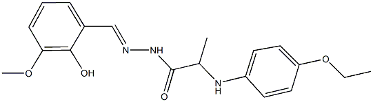 2-(4-ethoxyanilino)-N'-(2-hydroxy-3-methoxybenzylidene)propanohydrazide 结构式