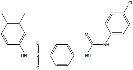 4-{[(4-chloroanilino)carbonyl]amino}-N-(3,4-dimethylphenyl)benzenesulfonamide 结构式