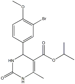 1-methylethyl 4-[3-bromo-4-(methyloxy)phenyl]-6-methyl-2-oxo-1,2,3,4-tetrahydropyrimidine-5-carboxylate 结构式