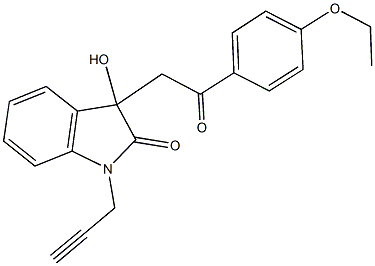 3-[2-(4-ethoxyphenyl)-2-oxoethyl]-3-hydroxy-1-(2-propynyl)-1,3-dihydro-2H-indol-2-one 结构式