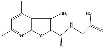 {[(3-amino-4,6-dimethylthieno[2,3-b]pyridin-2-yl)carbonyl]amino}acetic acid 结构式