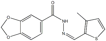 N'-[(3-methyl-2-thienyl)methylene]-1,3-benzodioxole-5-carbohydrazide 结构式