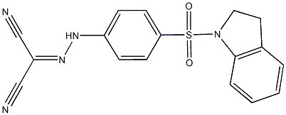 2-{[4-(2,3-dihydro-1H-indol-1-ylsulfonyl)phenyl]hydrazono}malononitrile 结构式