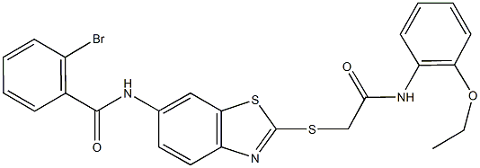 2-bromo-N-(2-{[2-(2-ethoxyanilino)-2-oxoethyl]sulfanyl}-1,3-benzothiazol-6-yl)benzamide 结构式