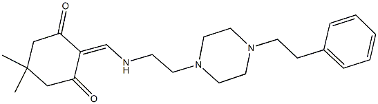 5,5-dimethyl-2-[({2-[4-(2-phenylethyl)-1-piperazinyl]ethyl}amino)methylene]-1,3-cyclohexanedione 结构式