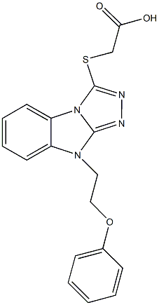 {[9-(2-phenoxyethyl)-9H-[1,2,4]triazolo[4,3-a]benzimidazol-3-yl]sulfanyl}acetic acid 结构式