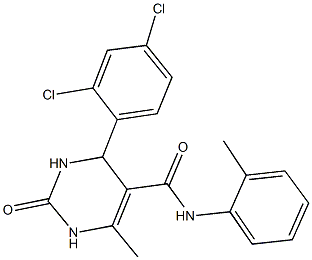 4-(2,4-dichlorophenyl)-6-methyl-N-(2-methylphenyl)-2-oxo-1,2,3,4-tetrahydro-5-pyrimidinecarboxamide 结构式