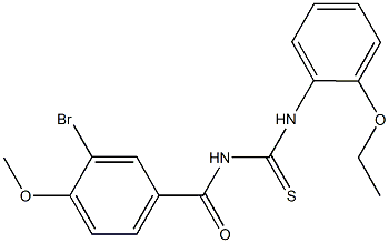 N-(3-bromo-4-methoxybenzoyl)-N'-(2-ethoxyphenyl)thiourea 结构式