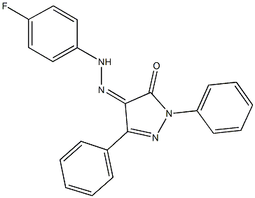 1,3-diphenyl-1H-pyrazole-4,5-dione 4-[(4-fluorophenyl)hydrazone] 结构式