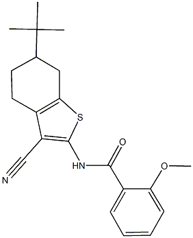 N-(6-tert-butyl-3-cyano-4,5,6,7-tetrahydro-1-benzothien-2-yl)-2-methoxybenzamide 结构式