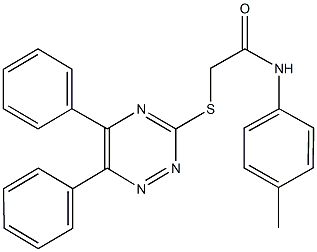 2-[(5,6-diphenyl-1,2,4-triazin-3-yl)sulfanyl]-N-(4-methylphenyl)acetamide 结构式