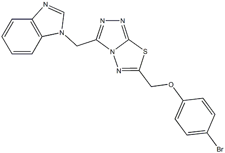 [3-(1H-benzimidazol-1-ylmethyl)[1,2,4]triazolo[3,4-b][1,3,4]thiadiazol-6-yl]methyl 4-bromophenyl ether 结构式