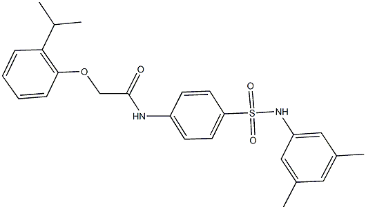 N-{4-[(3,5-dimethylanilino)sulfonyl]phenyl}-2-(2-isopropylphenoxy)acetamide 结构式