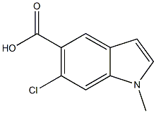 6-chloro-1-methyl-1H-indole-5-carboxylic acid 结构式