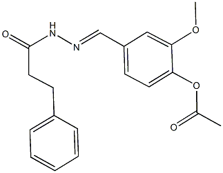 2-methoxy-4-[2-(3-phenylpropanoyl)carbohydrazonoyl]phenyl acetate 结构式