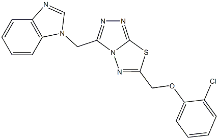 [3-(1H-benzimidazol-1-ylmethyl)[1,2,4]triazolo[3,4-b][1,3,4]thiadiazol-6-yl]methyl 2-chlorophenyl ether 结构式
