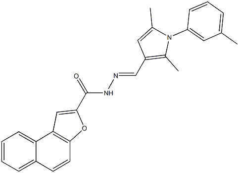 N'-{[2,5-dimethyl-1-(3-methylphenyl)-1H-pyrrol-3-yl]methylene}naphtho[2,1-b]furan-2-carbohydrazide 结构式
