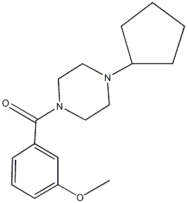 1-cyclopentyl-4-(3-methoxybenzoyl)piperazine 结构式