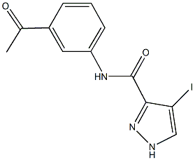 N-(3-acetylphenyl)-4-iodo-1H-pyrazole-3-carboxamide 结构式
