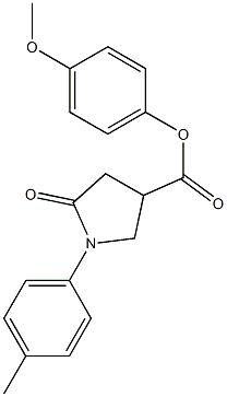 4-methoxyphenyl 1-(4-methylphenyl)-5-oxo-3-pyrrolidinecarboxylate 结构式